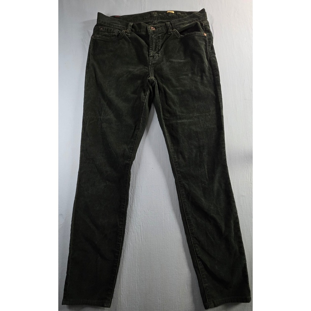 7 For All Mankind Forest Green Corduroy Slim Straight Pants Size 29 Mens Green